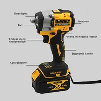 Dewalt DCF921 clé à chocs électrique sans fil sans brosse couple élevé lumière LED 406N.m outil électrique professionnel léger 4