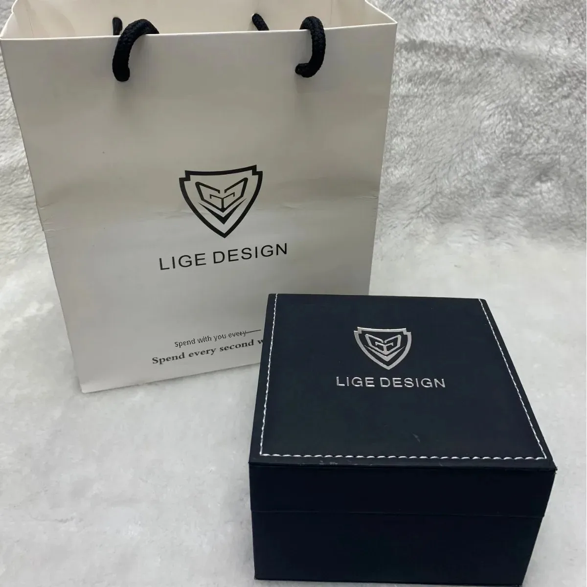 Lige Watch Storage Box For Men Women Stylish Watch Packaging Warranty Card Holder