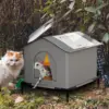Fully Insulated Shelter for Stray and Feral Cats Cat House for Indoor and Outdoor Cats in Summer, Waterproof Winter warm cat bed 3