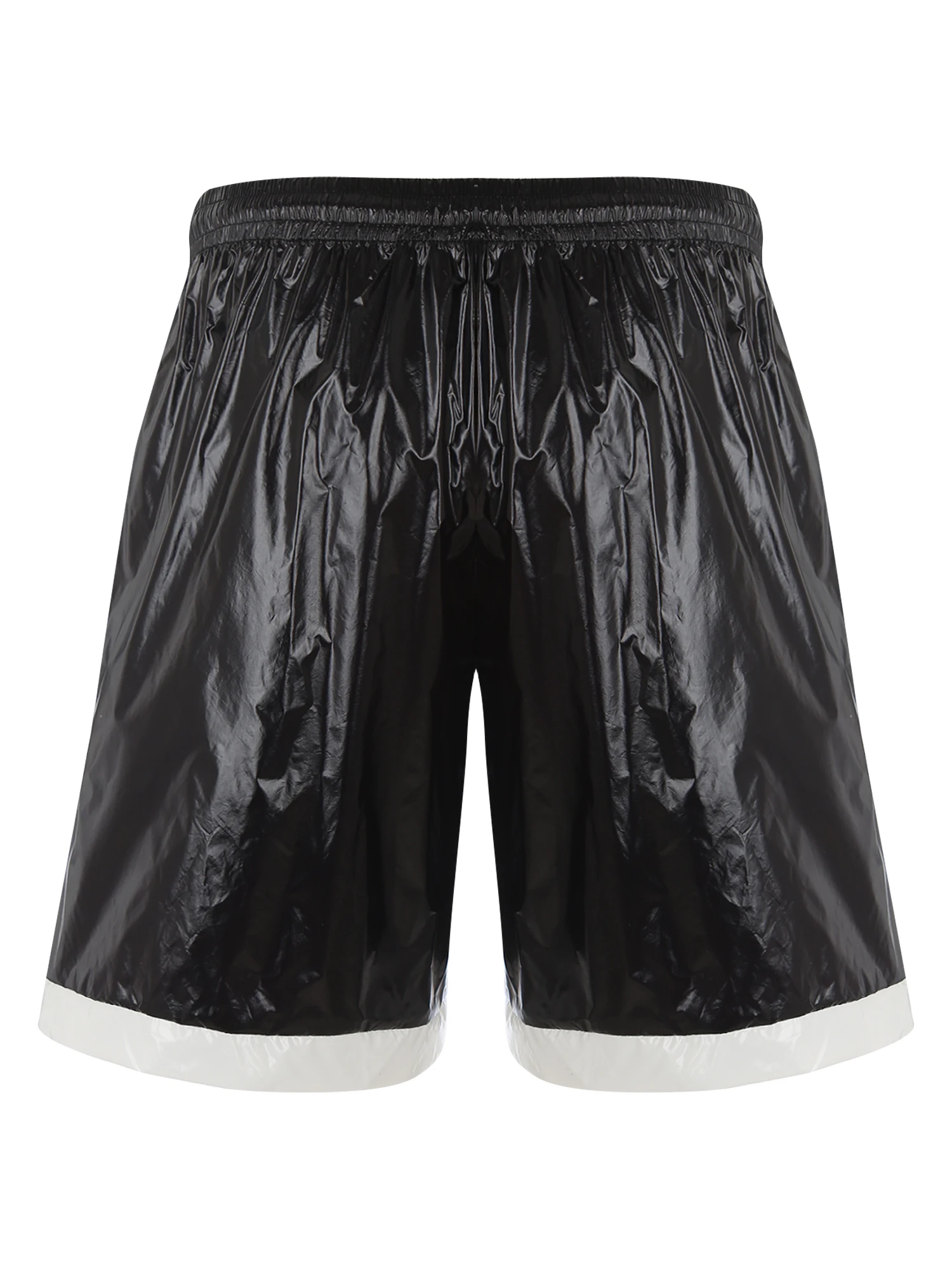 Mens Wet Look Boxer Shorts with Drawstring Swimwear Swimming Trunck Wet Look Contrast Stripes Loose Boxer Shorts Loungewear 5