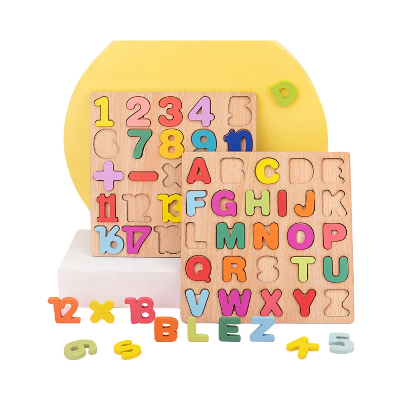 3D Wooden Puzzle Toys Numbers Letters Shapes Cognitive Stereoscopic Puzzle Games Children's Puzzle and Early Education Toys