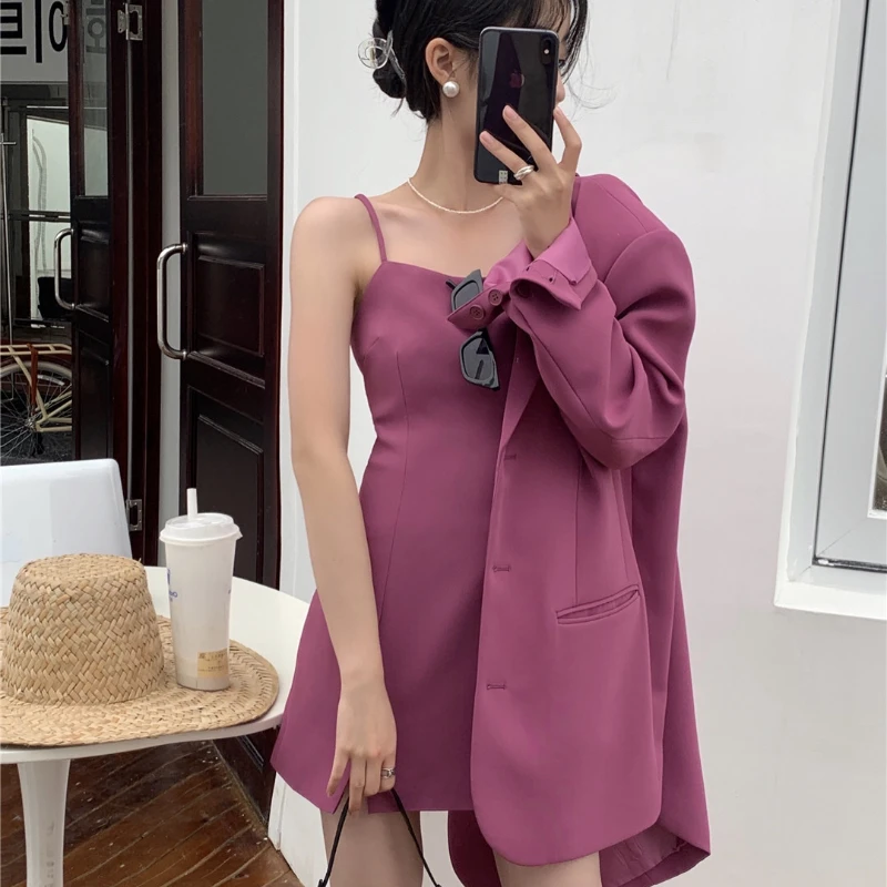 Purple slip dress