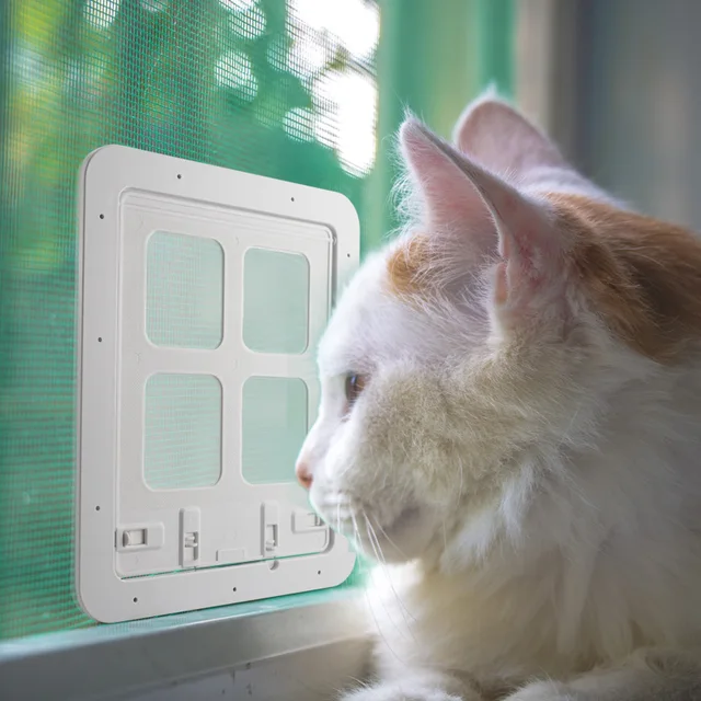 Indoor Cat Gate Mesh High Cat Gates Screen Hanging Magnet Positioning Cats Gate Window Enter Exit Kitten Flap Door Pet Supplies 4
