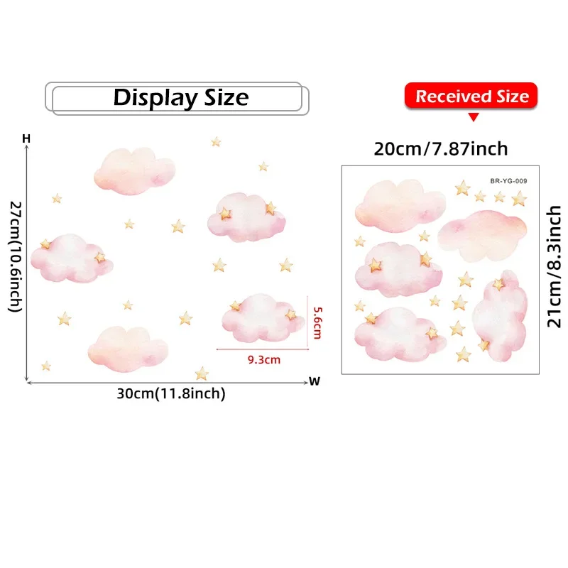 Description Picture 2 of itemCartoon Cloud Luminous Stickers Glow in The Dark Stars Wall Stickers for Kids Rooms Bedroom Ceiling Home Decoration Wall Decals