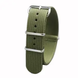Ribbed NATO Nylon Watch Strap - Comfortable Military-Style Watchbands for Men and Women (Army Green)