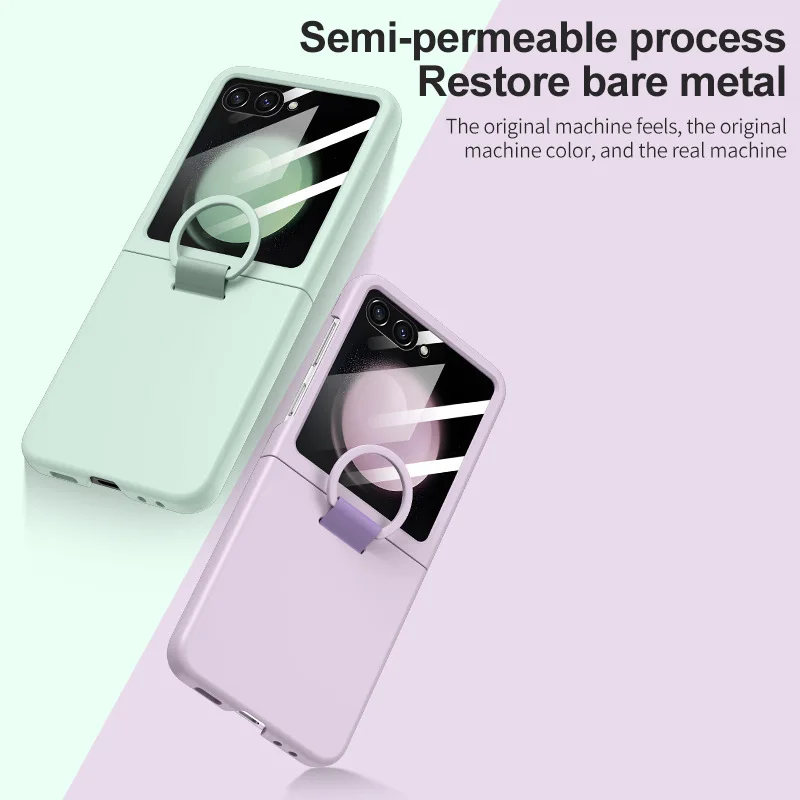 2024 Hot Skin Feel Glass Case for Samsung Galaxy Z Flip 6 5 5G Fold business Fashion Cover Anti-knock Cases for Flip5 Flip6 5
