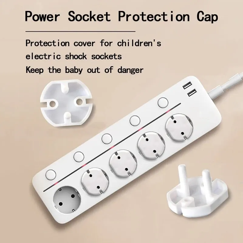 5 Pcs US And EU Standard Prevent Children's Electric Shock Power Socket Protection Cover 2-Hole Socket Safety Protective Cover socket covers