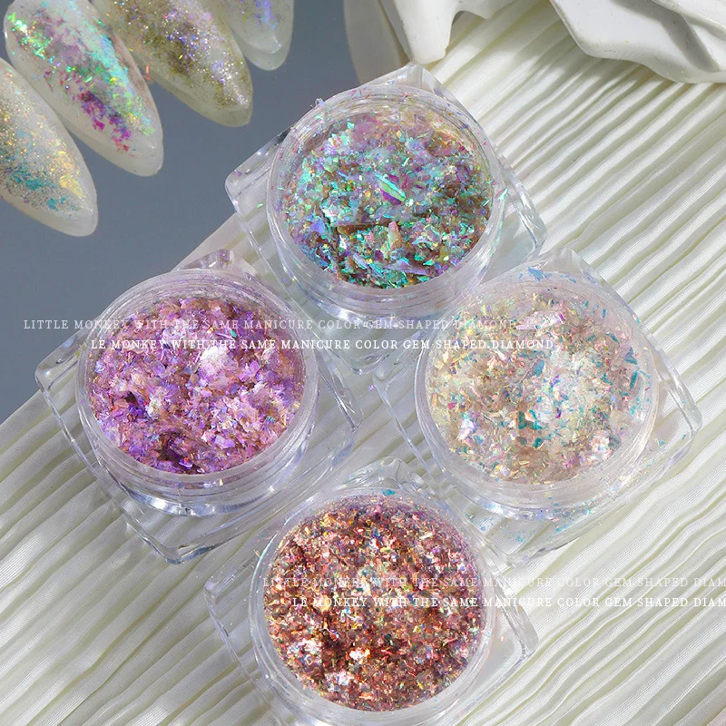 

1 Box Nail Art Aurora Opal Powder Glitters Gradient Symphony Polarized Sequin Magic Mirror Mica Powder For DIY Nail Decoration