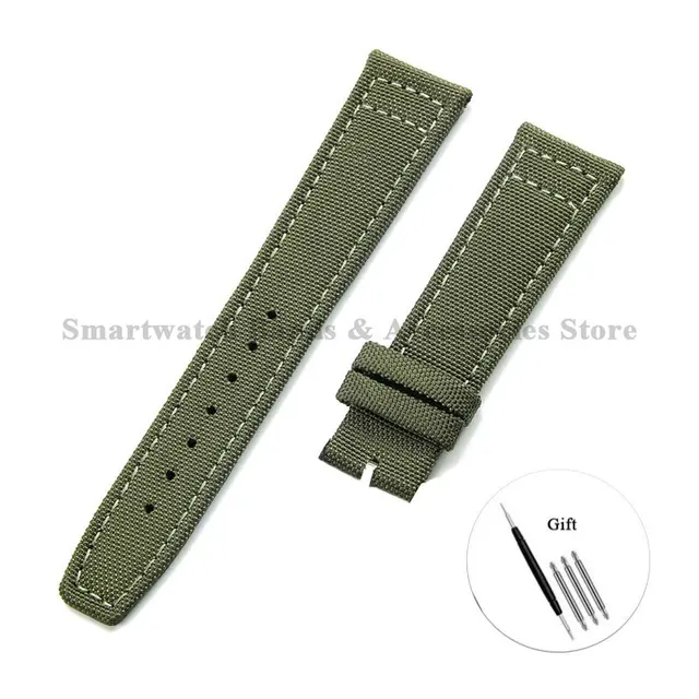 20mm 21mm 22mm Nylon Canvas Watch Strap for IWC Pilot Spitfire Timezone