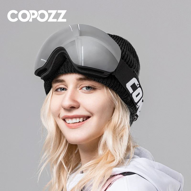 Ski Goggles COPOZZ Winter Sports UV400 Protection Ski Mask Male Female Anti-Fog Big Face Snow Glasses Skiing Snowboard Eyewear