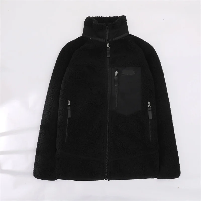American Retro Motorcycle Jackets Men Outdoor Sporty Casual Loose Thickened Warm Fleece Coat Fashion Male Autumn Winter