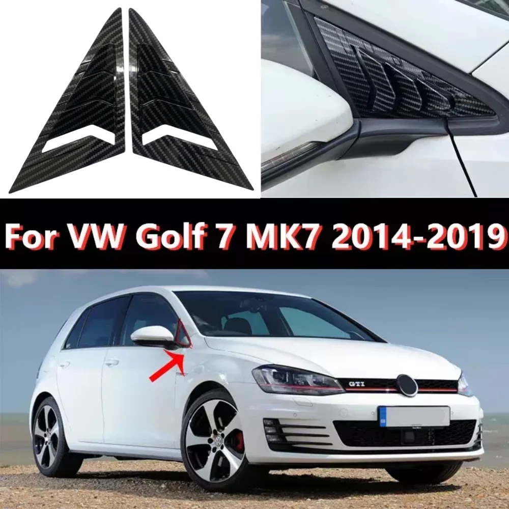 ฝาครอบชัตเตอร์หน้าต่างด้านหน้า Trim หน้าต่างบานเกล็ดด้านข้าง Vent สําหรับ VW Volkswagen Golf 7 MK7 Hatchback 2014 2015 2016 2017 2018 2019 1