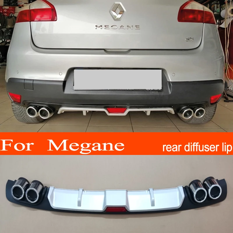 Renault Megane 3 Abs Plastic Silver / Black Car Rear Bumper Rear Diffuser  Spoiler Lip For Renault Megane 3 - Spoilers & Wings - AliExpress