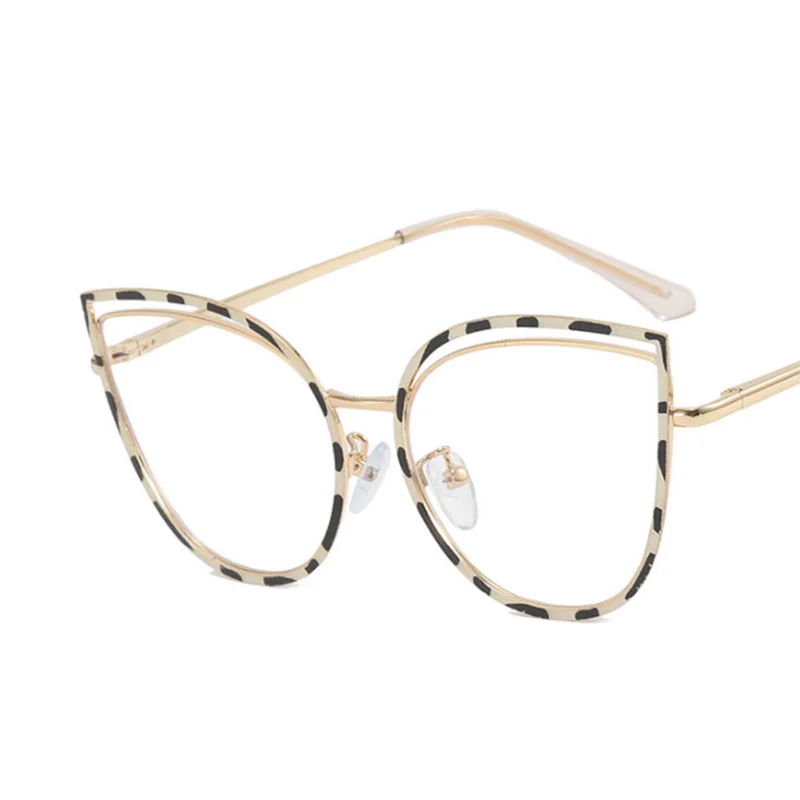 Cutout Cat Eye Metal Frame Clear Glasses Fashion Myopia Nerd Spectacles  -0.5 -1.0 -2.0 -3.0 -4.0 to -6.0 6