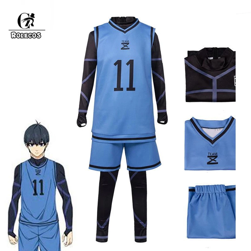 

ROLECOS Yoichi Isagi Meguru Bachira Hyouma Chigiri Rensuke Kunigami Cosplay Costume Anime Blue Lock Men Soccer Sports Uniform
