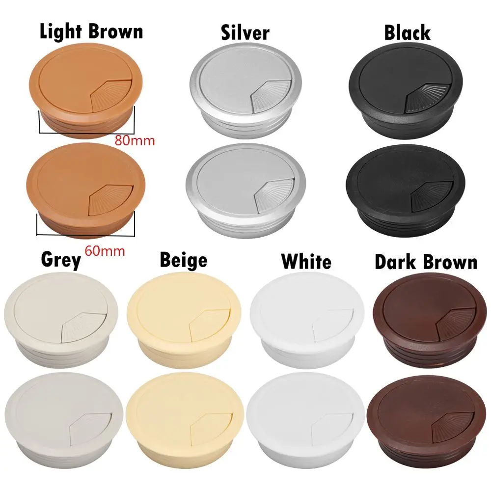 Description Picture 3 of item60/80mm Practical Tidy Cable Clamp Office Organizer Computer Grommet Line Box Wire Hole Cover Desk Table Cable Fastener