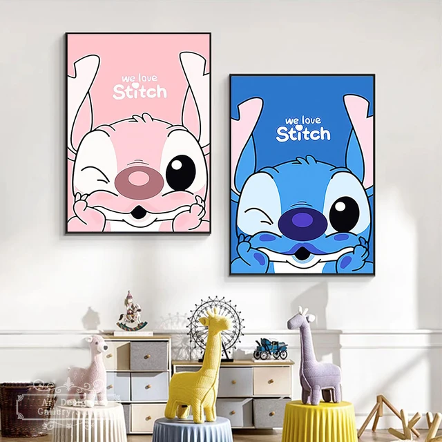 Stitch – affiche de film Ohana Lilo et Stitch, impression artistique de  fête, peinture sur toile, citation