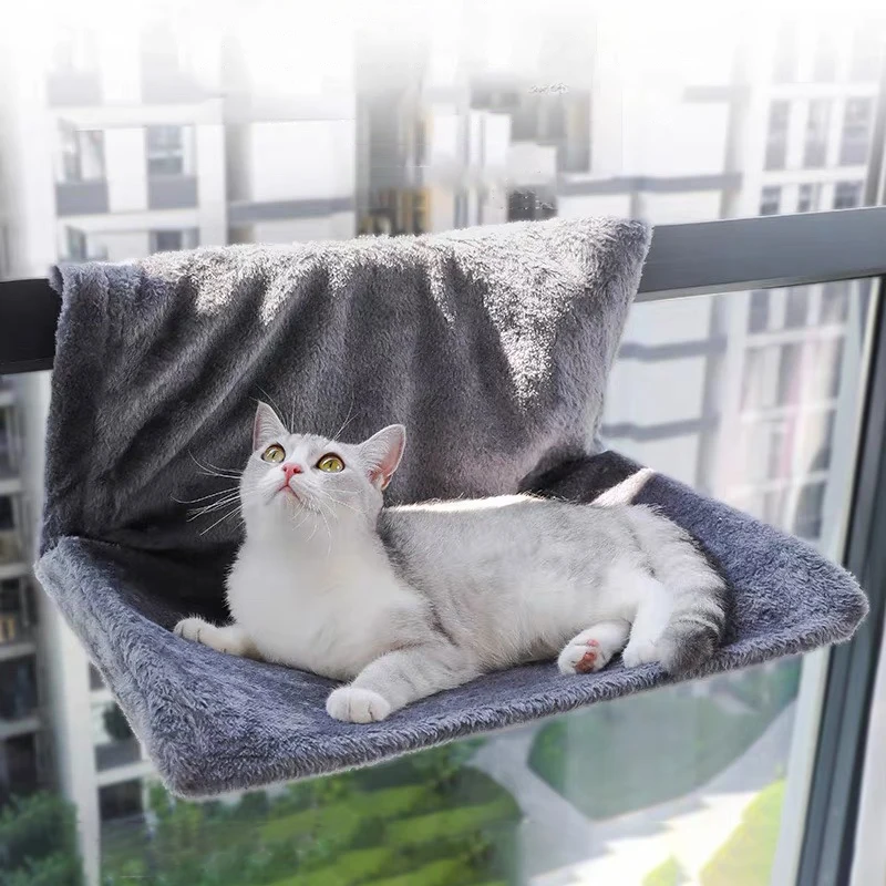 Cat Radiator Bed Hammock with Metal Frame and Plush Cover