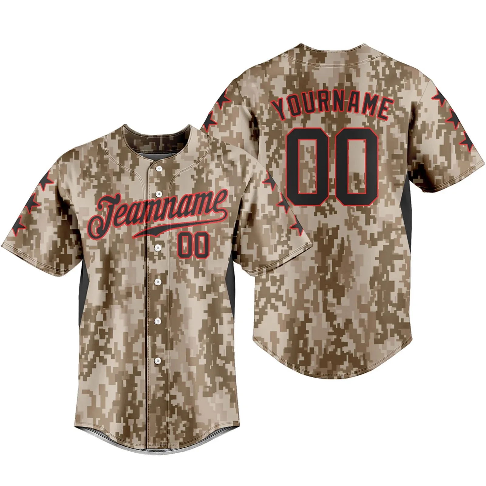 thumbnail image 1 of Camiseta de béisbol personalizada, camisetas de camuflaje, ropa deportiva transpirable, uniforme de entrenamiento para equipo, nombre del equipo personalizado, logotipo y número, 1 of 5