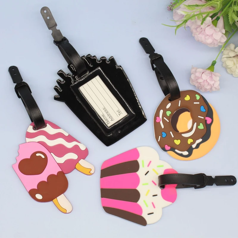 1PCS Luggage Tag Creative Cartoon Suitcase Fashion Style Silicon Luggage Name ID Address Label Portable Travel Accessories Label