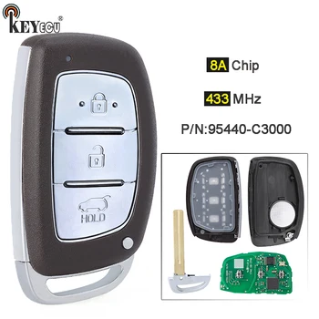 Keyforkess 433MHz 8A Chip di P/N: 95440-C3000 3 Pulsante di Ricambio Keyless-Go Smart Chiave Auto Chiave A Distanza Fob per Hyundai Sonata 2015