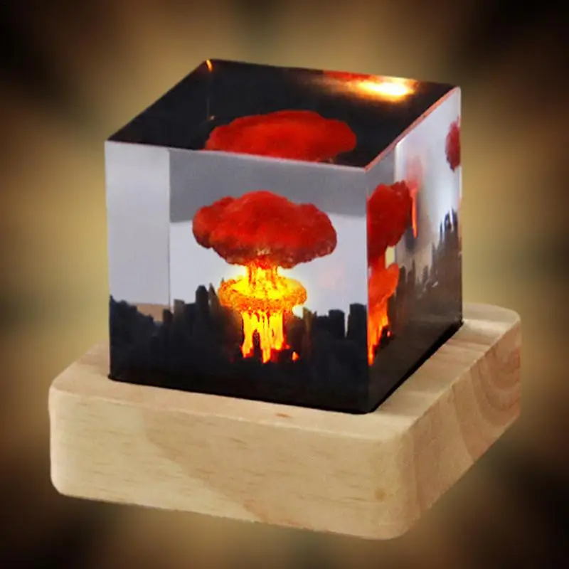 

Nuclear Explosion Bomb Mushroom Cloud Lamp USB Charging Resin Night Light For Home Living Room Decor Creative Table Lamp Gifts