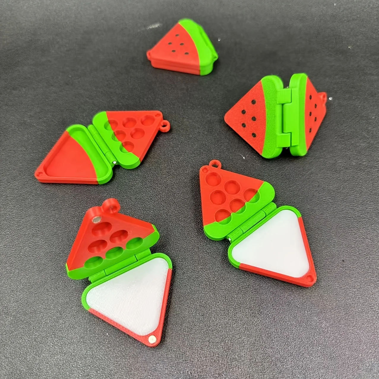 Graziosa Palette per Acquerelli a Forma di Anguria, Organizzatore per Pigmenti con Stampa 3D, Strumento Portatile per Pittura all'Aperto - immagine 2