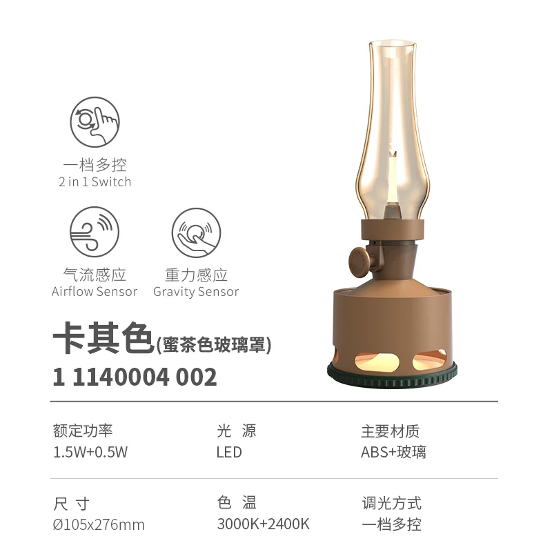 Table Creative Retro Kerosene Old-Fashioned Desktop Atmosphere Dining Table Decoration Wireless Charging Bedside