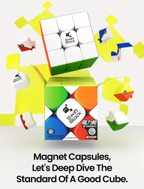 Gan Swift Block 3x3 cube Magnetic Speed cube Stickerless  Swift 355S 3x3 Professional Magic Cube Gan magnetic Toys for Children 6