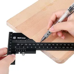 Jauge coulissante Multi travail du bois, règle de traçage en alliage d'aluminium, jauge de profondeur t square outils de mesure de traçage, jauge de marquage règle en T 