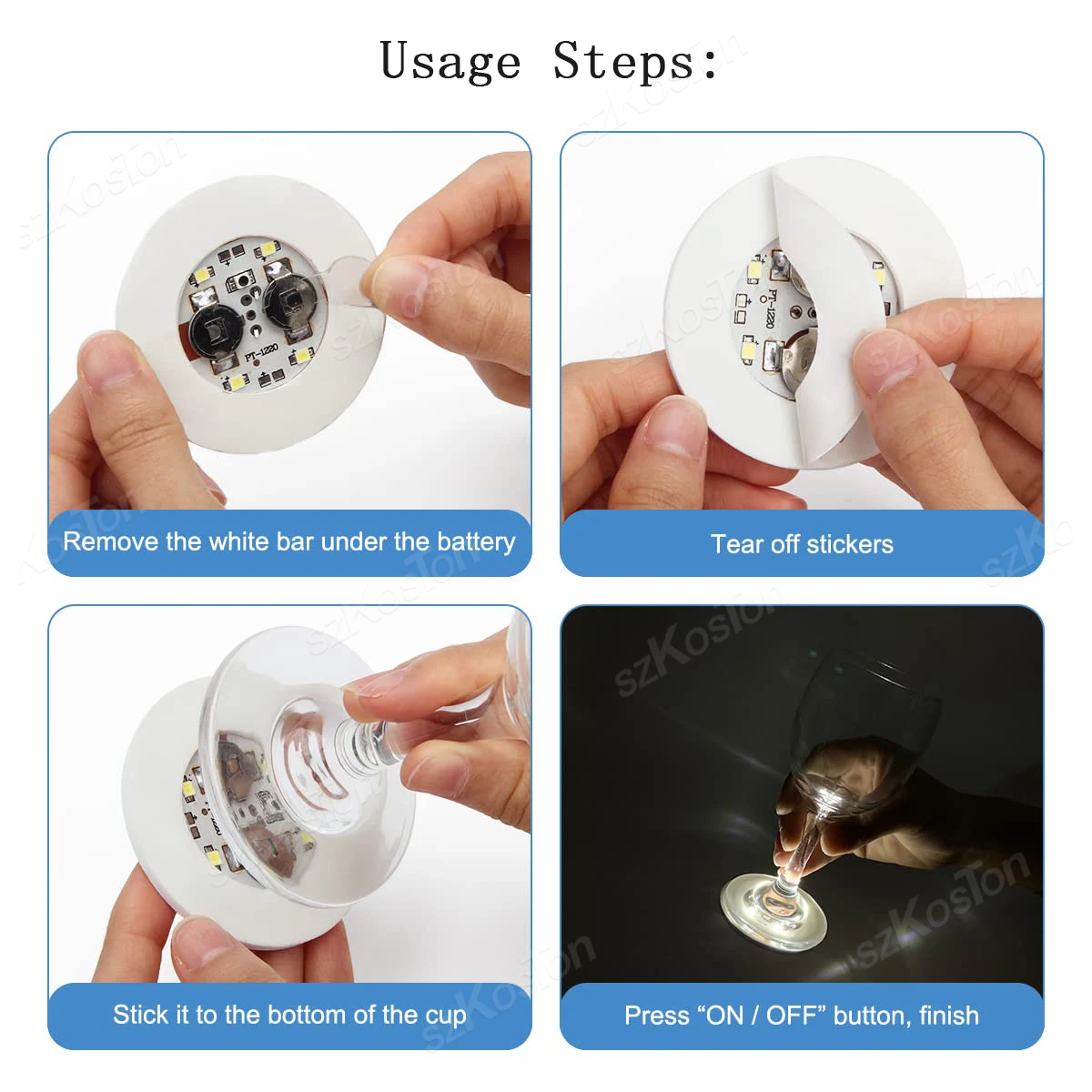 1-200PCS LED Bottles Coaster Lamps Luminous Cup Stickers Lights for Bar KTV Wedding Party Cocktail Drink Cups Vase Decoration 3