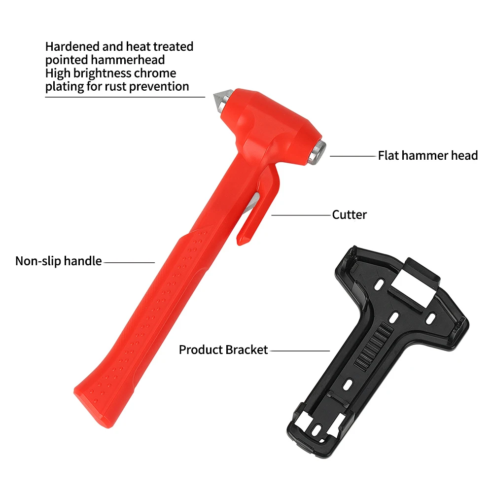 Car Safety Hammer Emergency Car Safety Hammer Glass Window Breaker Cutting Seat Belt Auto Self-help Escape Portable Survival Tools Accessories