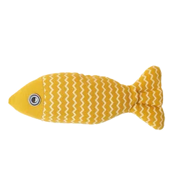 Interactive Fish Cat Toy - Chew & Exercise Pillow (Yellow)