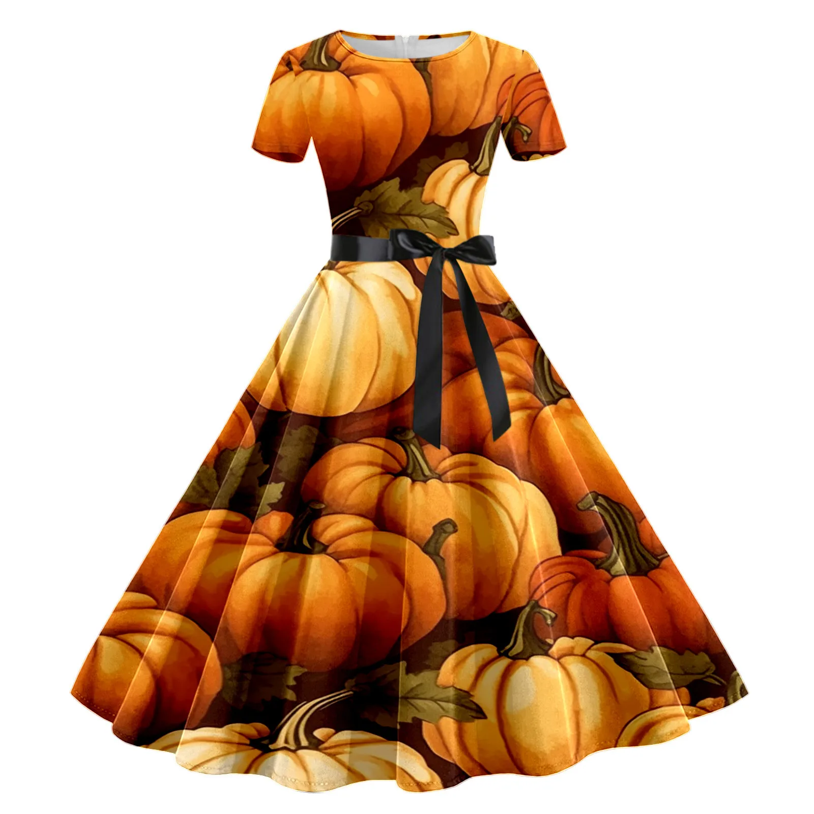 pumpkin dress ladies Costume easy halloween costume Jersey Dress Pumpkin