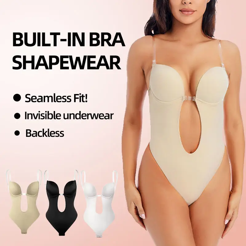 Women Strapless Bodysuit Ribbed One Piece Thong Shapewear Off Shoulder Tops  Leotard Removable Straps Tummy Control Body Shaper - AliExpress