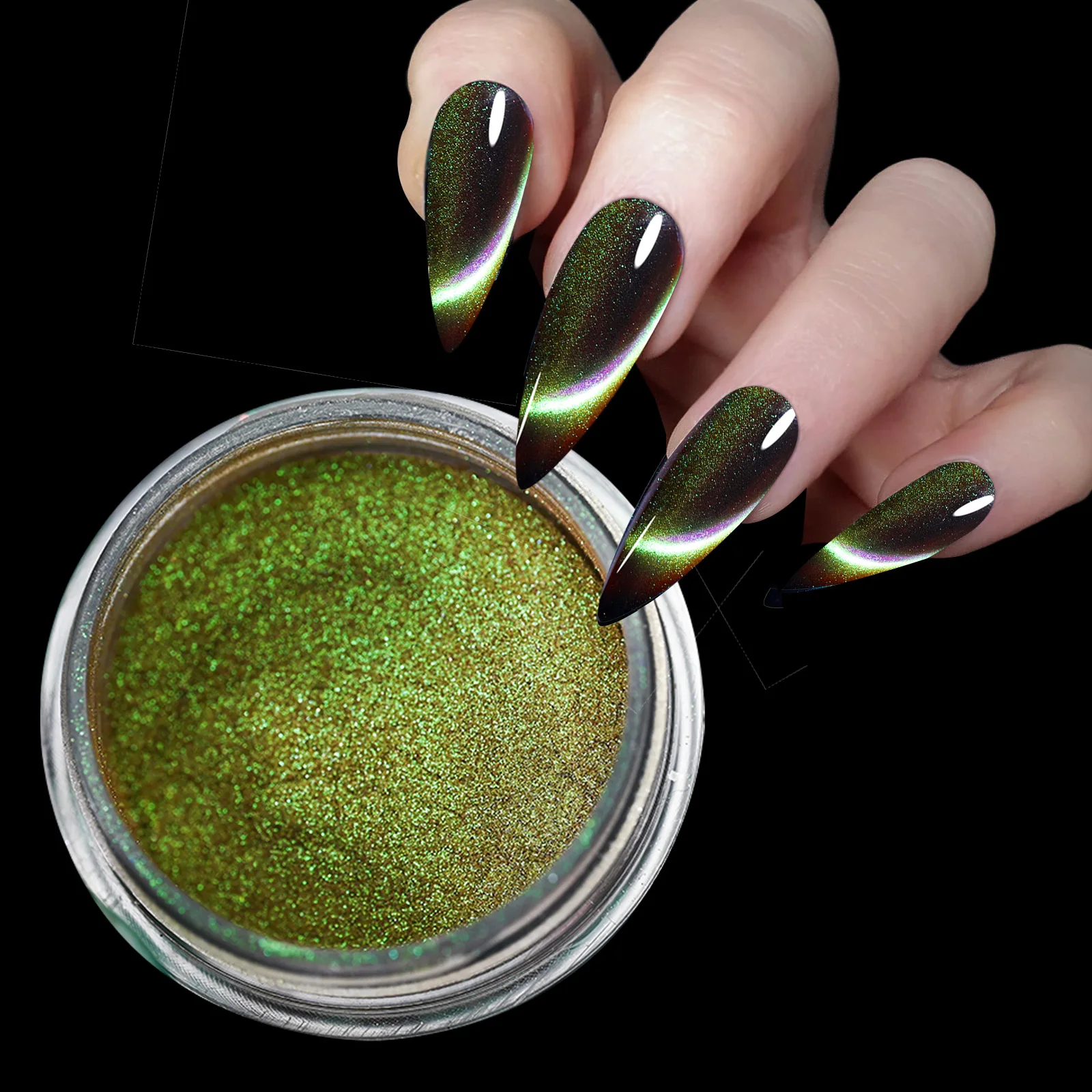 Nail Powder Gel Nail Polish Nail Glitter Nail Pigment Nail Decoration Nail Decorations 9D HD Cat Magnet Nail Powder Shinning Chameleon Effect Glitter Chrome Pigment Dust UV Gel Polish Nail Art Glitters Cats Eyes