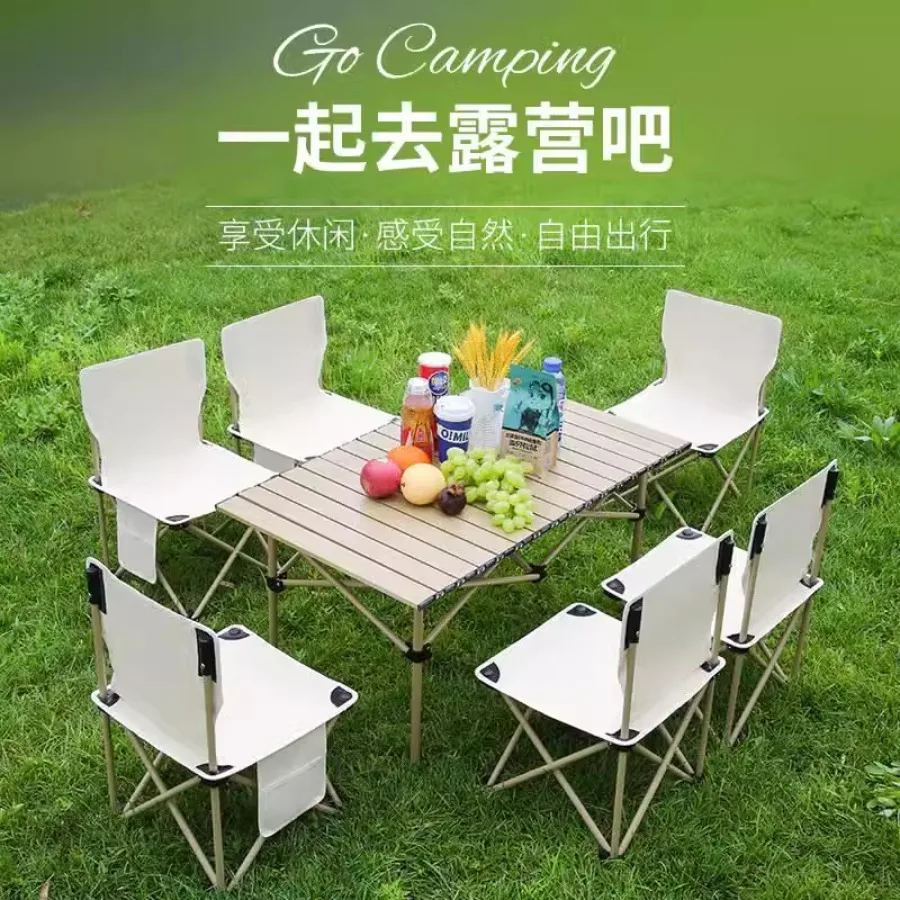 

Outdoor Portable Folding Table Chair Set Picnic Tourist Plate Table Complimentary Storage Bag Mesa Plegable Outdoor Furniture