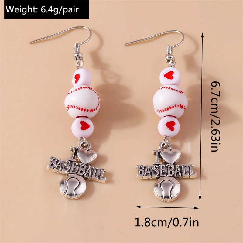 Aihua Mode Sport Basketball Fußball Fußball Rugby Ohrring Mini Ball Baseball Softball Creolen für Frauen Männer Ohrschmuck – Detail 13