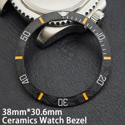 Ceramic Slope Watch Bezel with Carbon Fiber Texture - 38mm (10 Bezel)