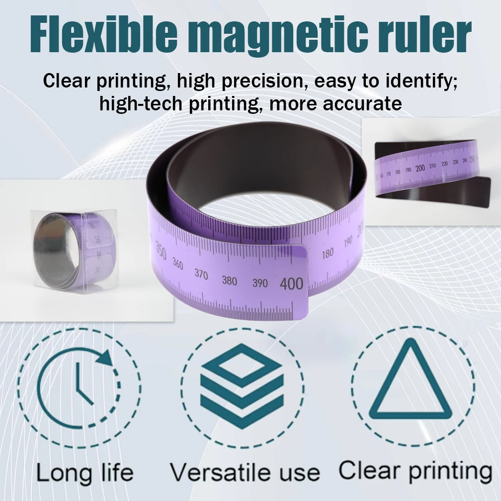자석 자자용자, 15.74인치 유연한 자석 측정 테이프(인치 및 센티미터 표시, 교실 화이트보드용)