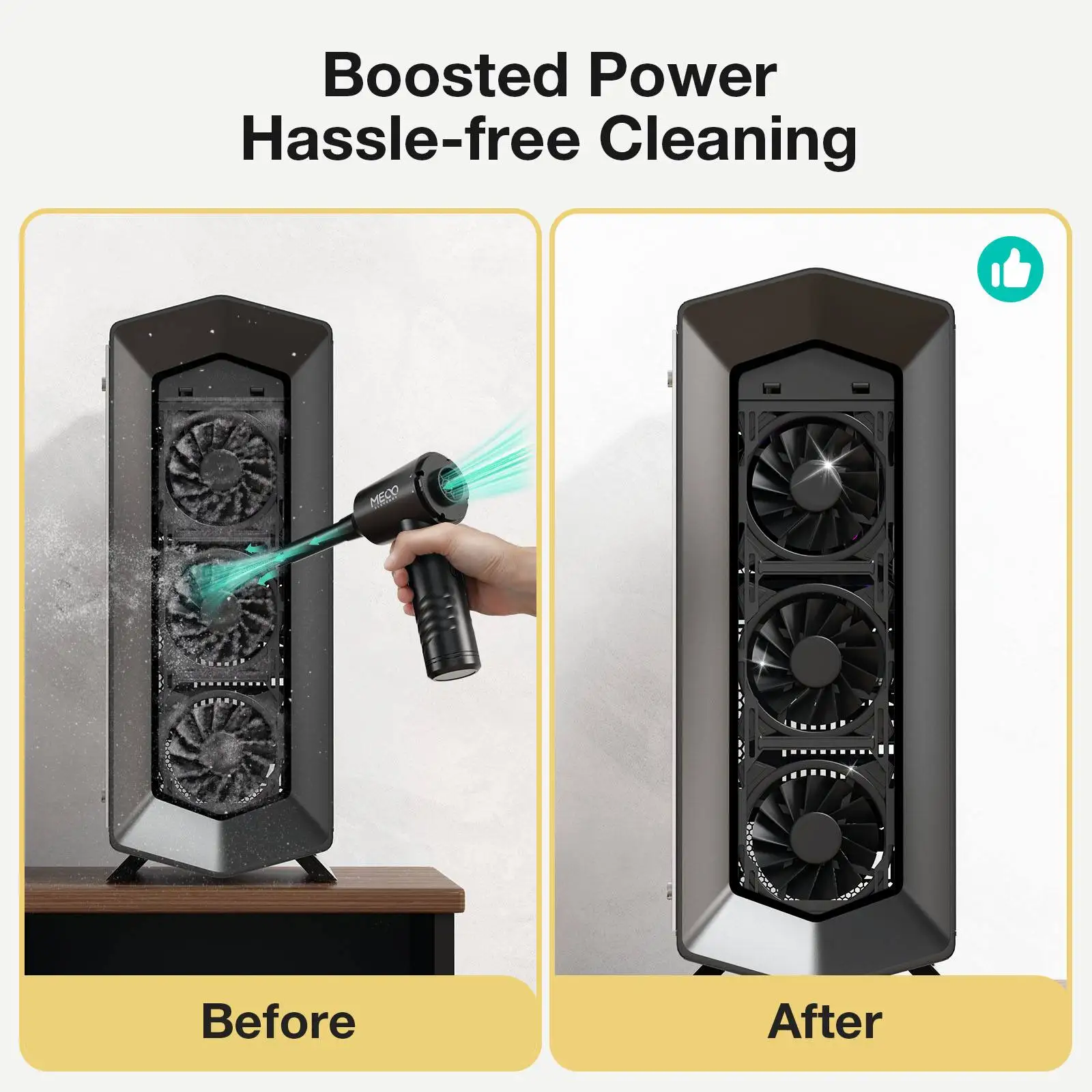CR1 Compressed Air Duster & Vacuum 2 in 1 MECO 110000RPM Electric Air Blower 13000PA Keyboard Cleaner with 3 Gear Rechargeable 6