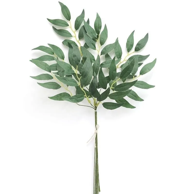 5/10 Stück künstliche Eukalyptusblätter, Stiele, Blattpflanze, künstliche Blumen für Heimdekoration, Garten, Hochzeit, Dekoration, Blumensträuße, Vase, Blumen – Detail 13