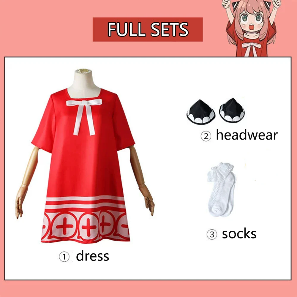 Spy x Family Anya Forger Red Dress Cosplay Costume