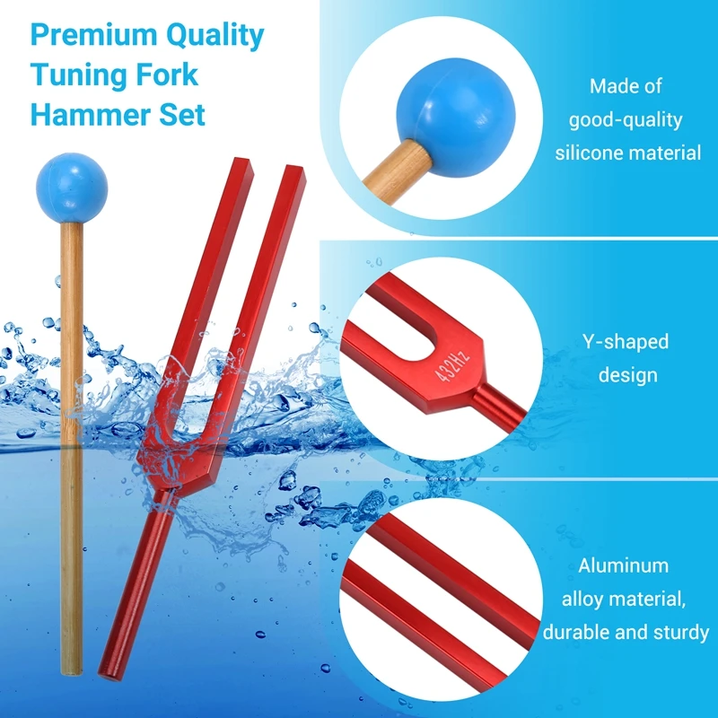 432Hz Tuning Fork For Healing Mental Relaxing Chakra Strengthen Stress Relieve,Aluminum Alloy Tuning Fork 5