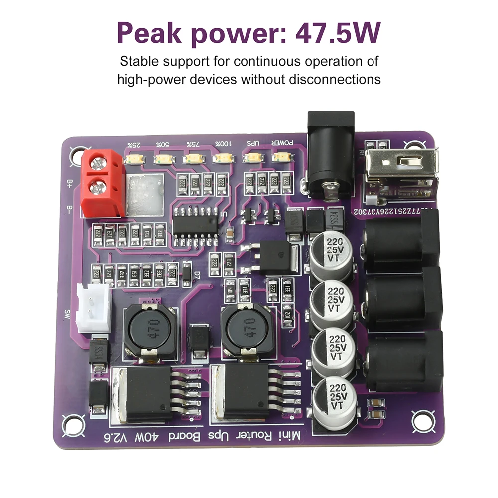 Compact Multi-Voltage Router Backup Power Supply Unit (40W UPS)