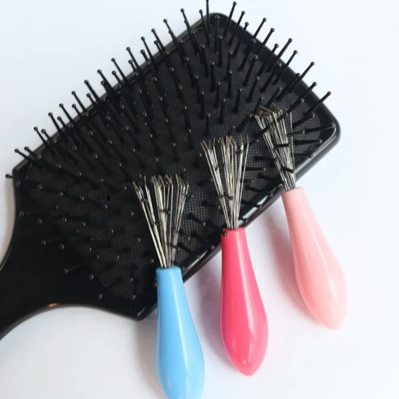 2pcs Comb Hair Brush Cleaner Plastic Handle Cleaning Brush Remover