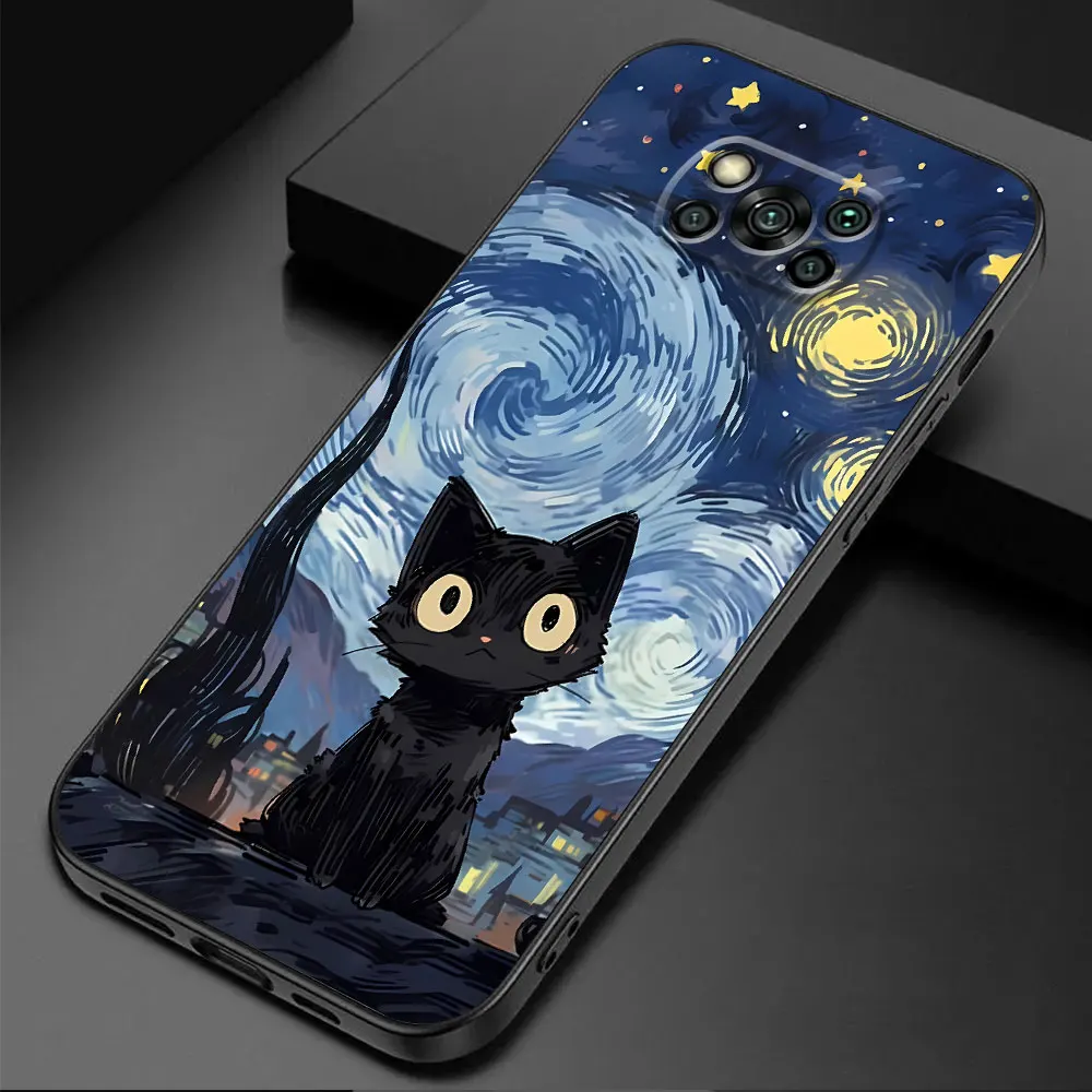 Starry Sky Cat Silicone Phone Case