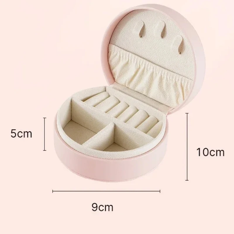 Compact Leather Travel Jewelry Organizer with Portable Storage for Earrings, Necklaces, and Rings