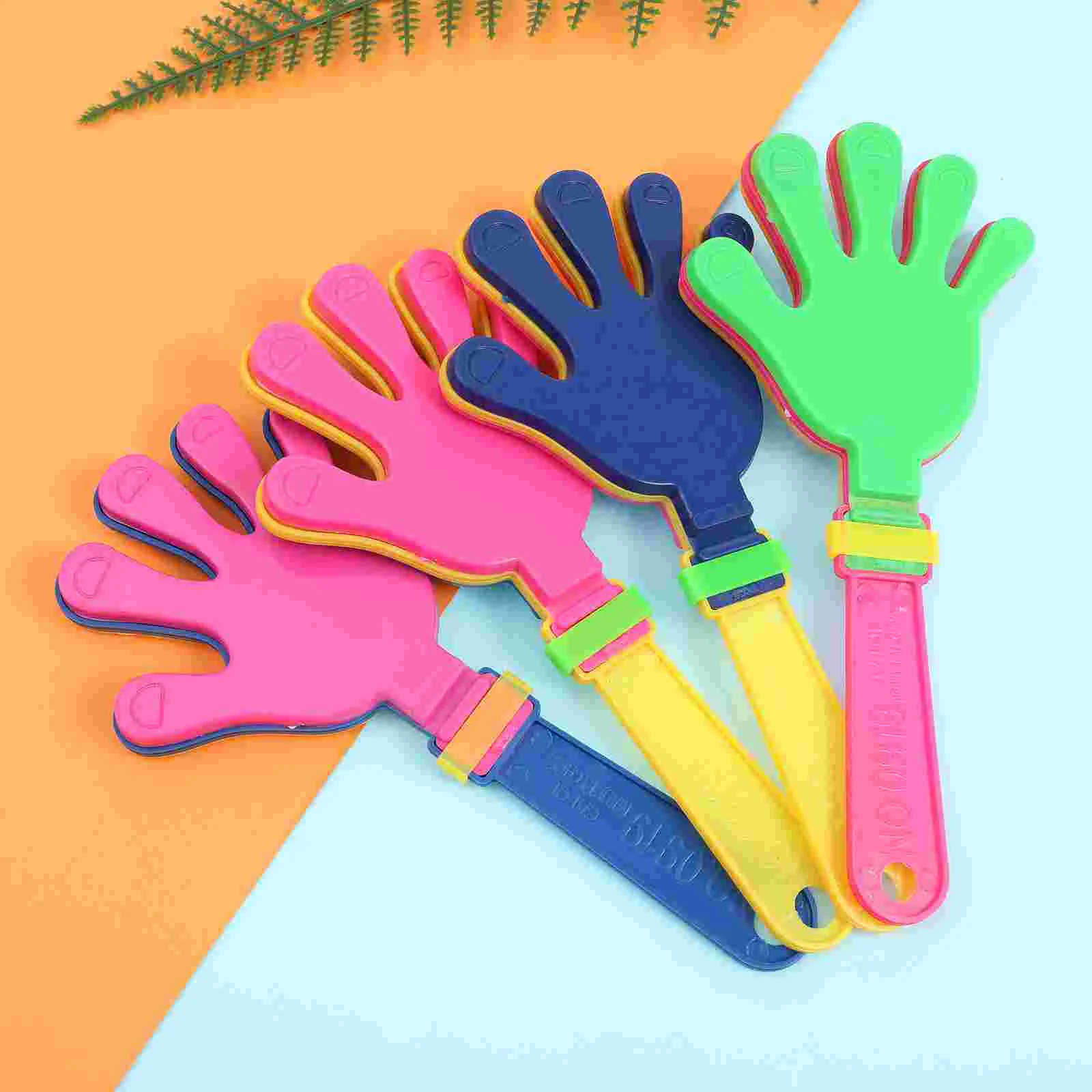 24pcs Plastic Hand Clappers Sporting Events Noisemaker Toys Party Favors for Fiesta Birthday (Random Color), Size: 19.00