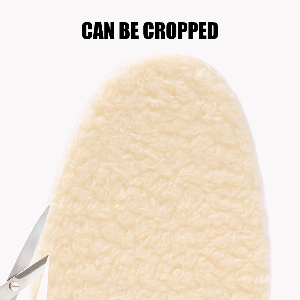 1/2pairs Thicken Insoles Winter Plush Lamb Wool Cold-proof Warm Men Women Snow Boots Foot Pad Soft Tailorable Insole_voghion.com